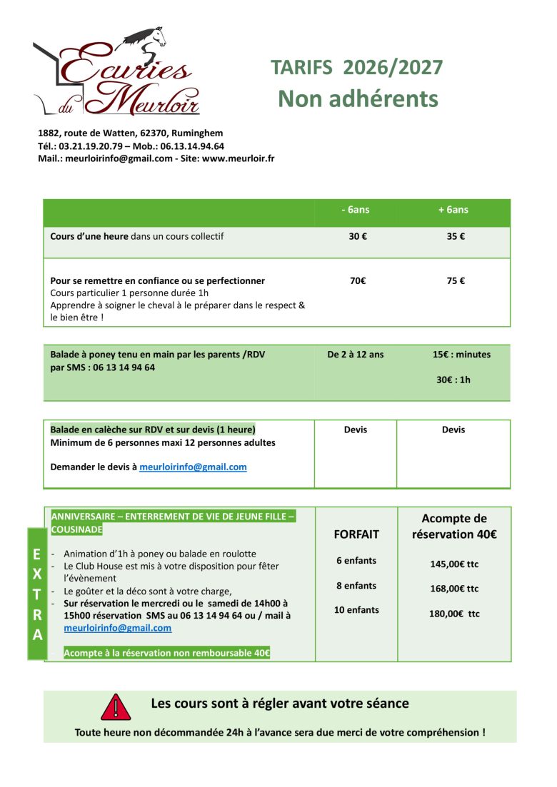 TARIFS 2026-2027 A4-2